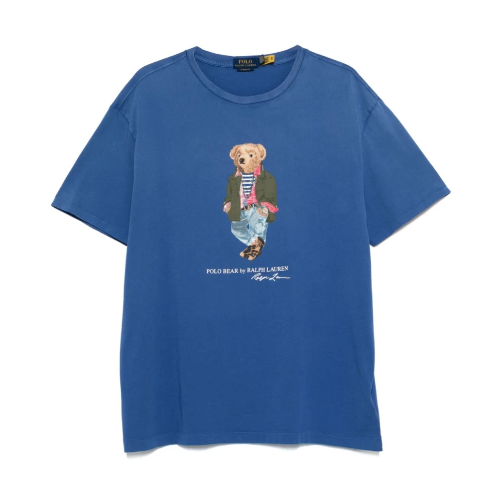 Polo Ralph Lauren Geborduurde 'Polo Bear' Katoenen T-shirt Blue Heren