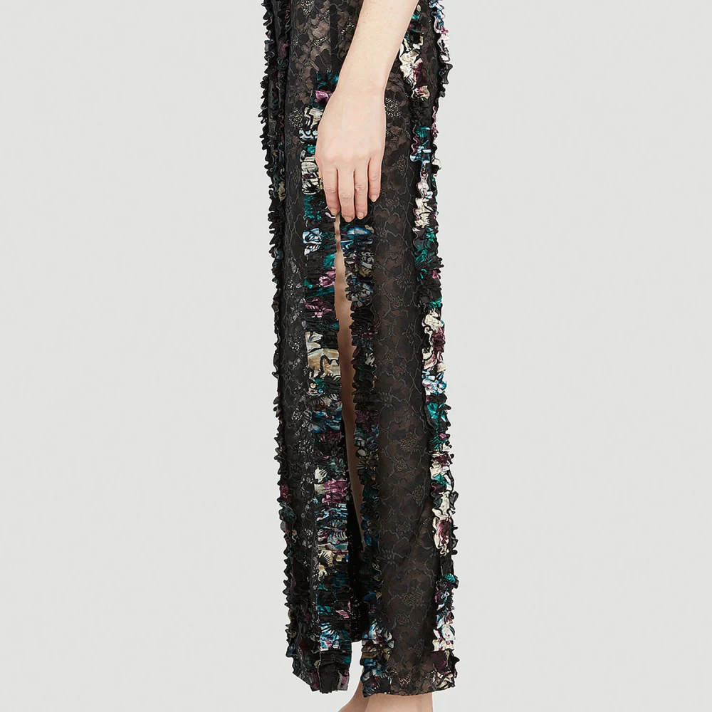 Rave Review Ruffle Trim Rok Black Dames
