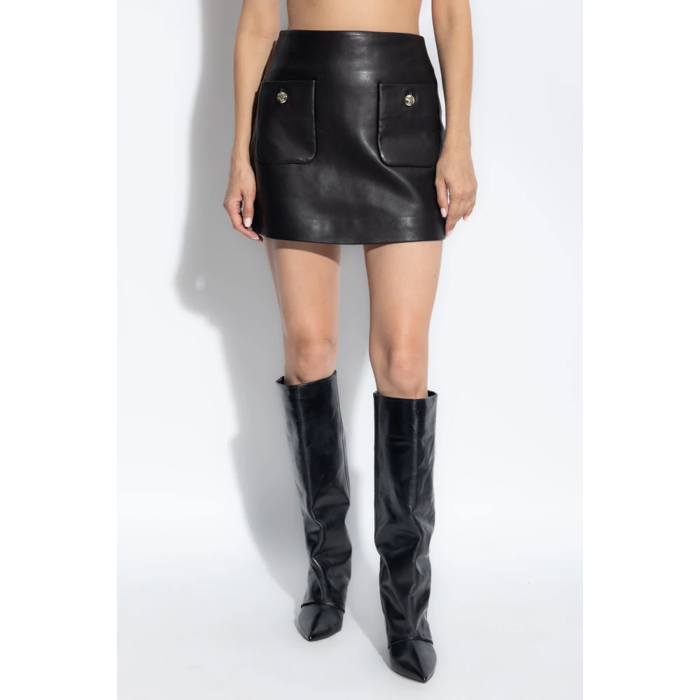 Anine Bing Leren rok Black Dames