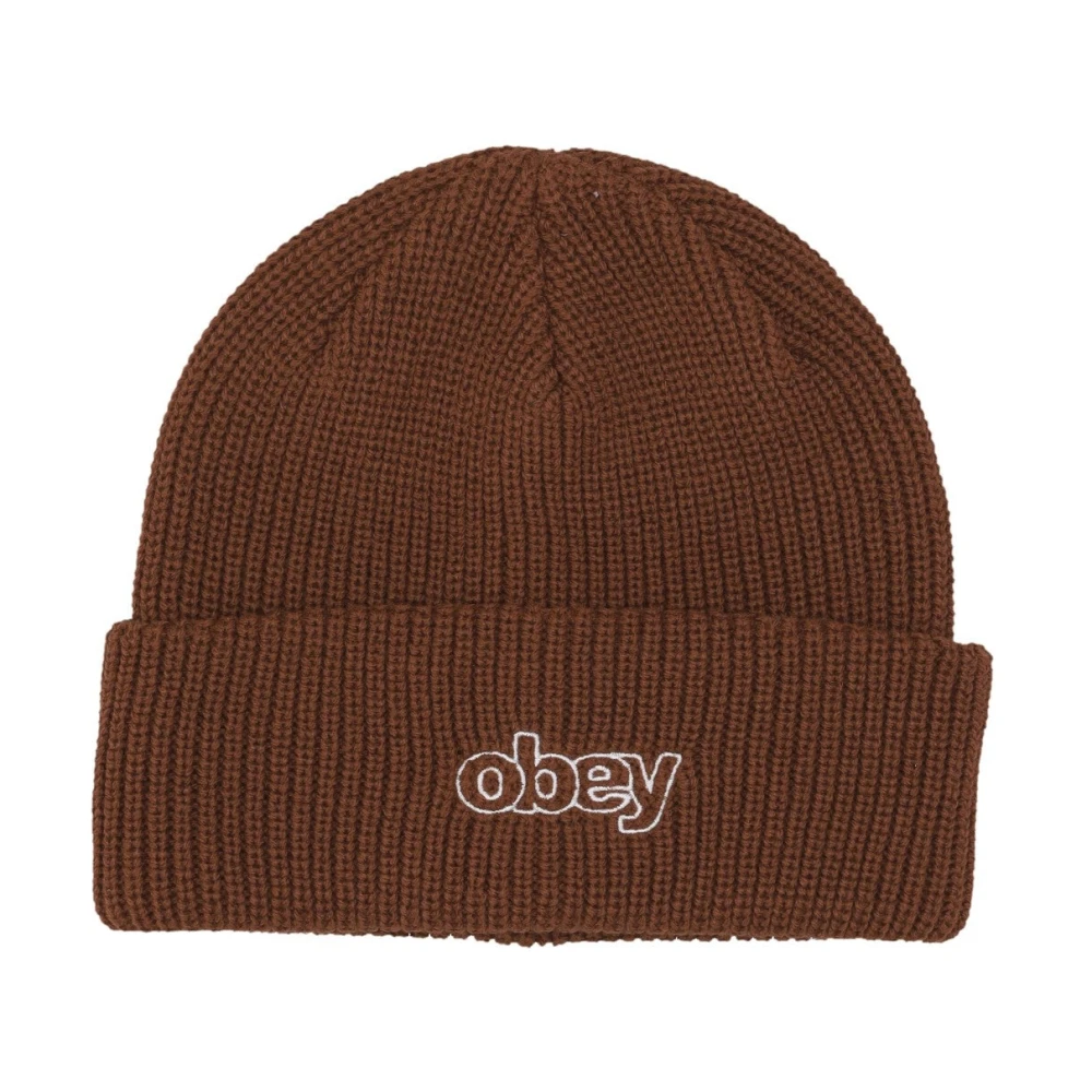 Obey Throwback Beanie Sepia Hat Brown Heren