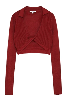 Slim Fit Viskos Stickad Kofta