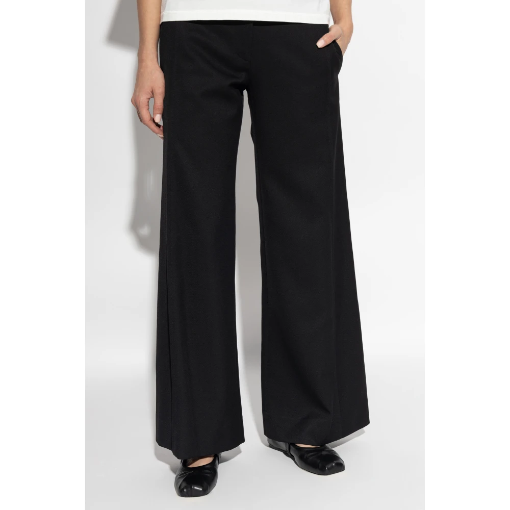 Victoria Beckham Broek met wollen afwerking Black Dames