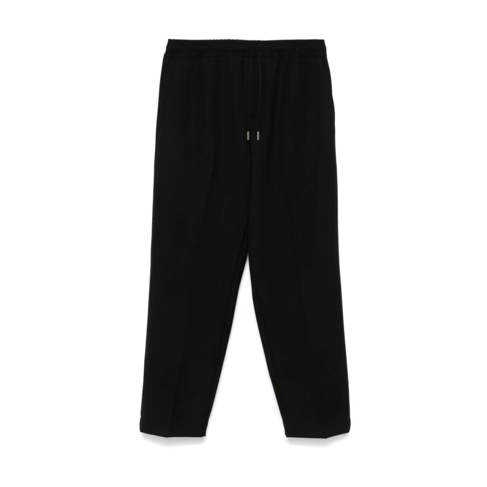 Costumein Zwarte Wol Trekkoord Broek Black Heren