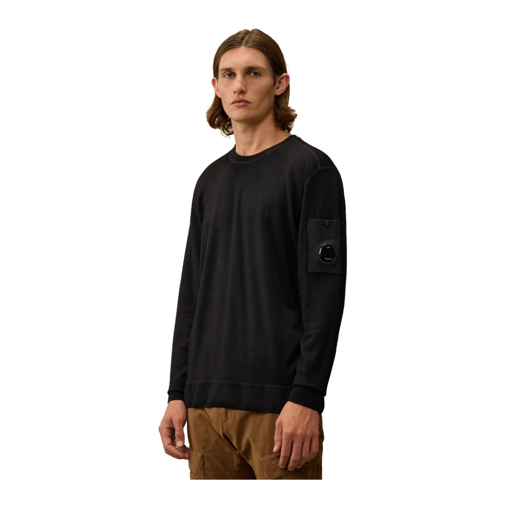 C.P. Company Merino wol ronde hals trui Blue Heren