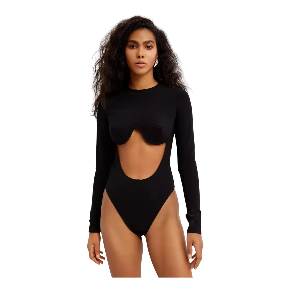 Jean Paul Gaultier Black Full-Body, Female, Xs, Cutout Bodysuit