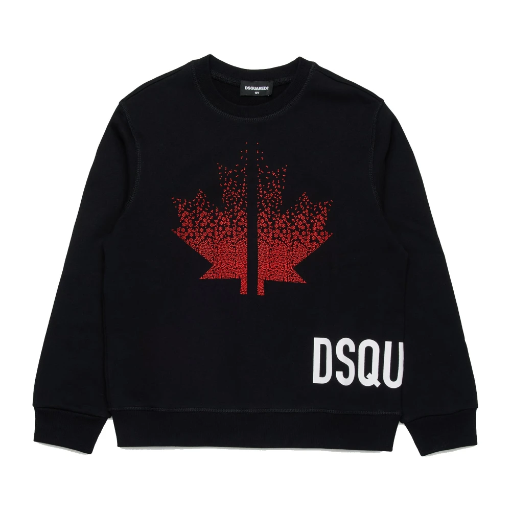 Dsquared2 Långärmad Crewneck Sweatshirt med Front Print Black, Pojke