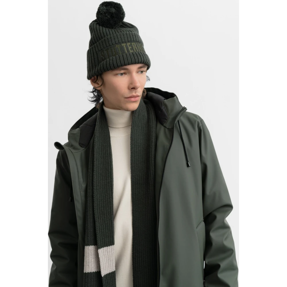 Stutterheim Pompon Ribgebreide Beanie Green Unisex