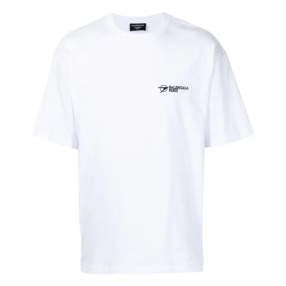 Balenciaga Geborduurd logo wit T-shirt White Heren
