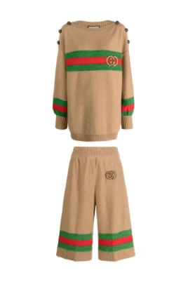 Randig Jacquard Tröja & Shorts Set