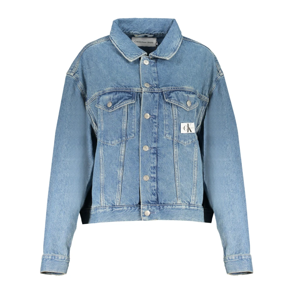 Calvin Klein Blauwe Spijkerjasje met Lange Mouwen Blue Dames