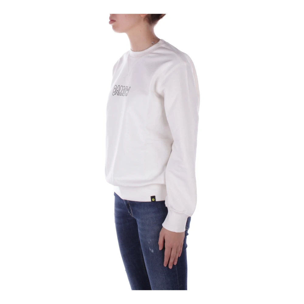 Barrow Beige Logo Sweater Unisex Katoen Beige Dames