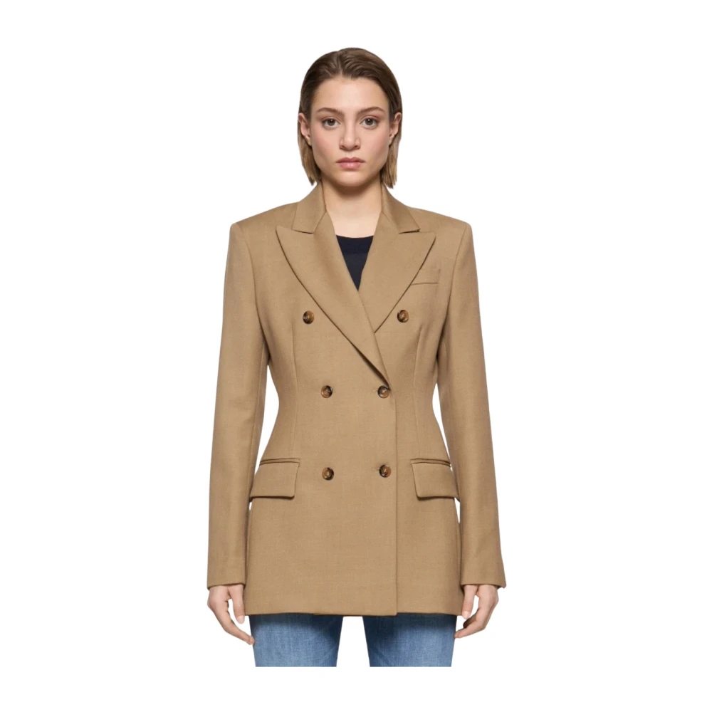 Dondup Dubbelborstige wollen blazer Brown Dames