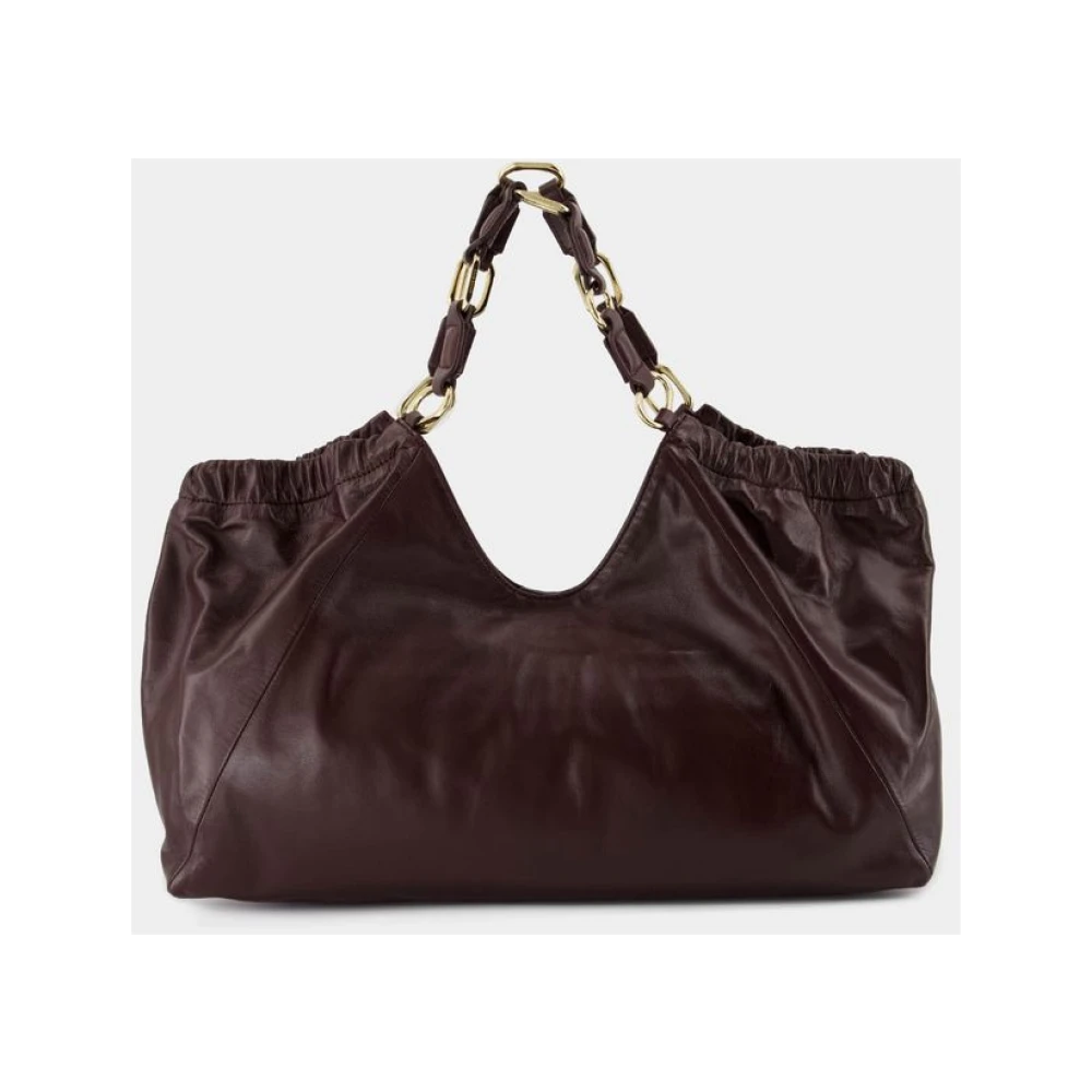 Anine Bing Quilted Leather Tote Red Dames