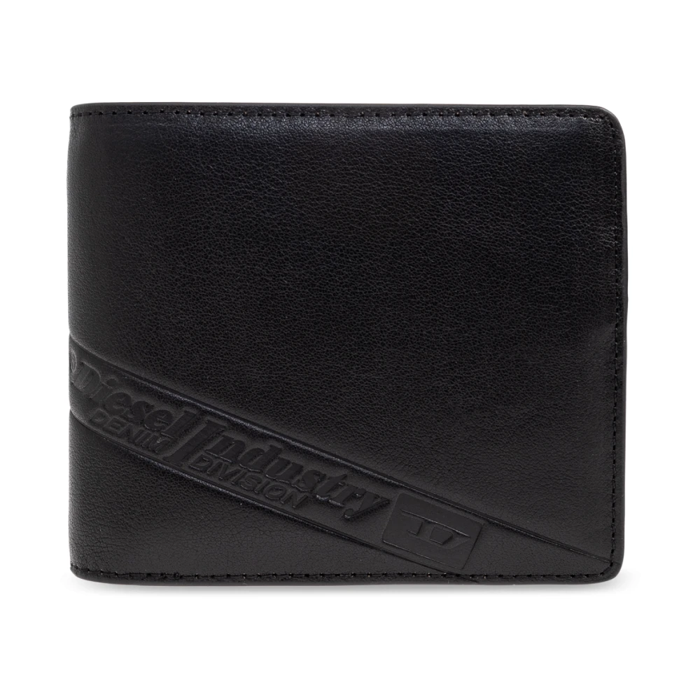 Diesel Men's Black Wallets & Cardholders, One Size, Flag-D Bi-Fold Coin S 3D