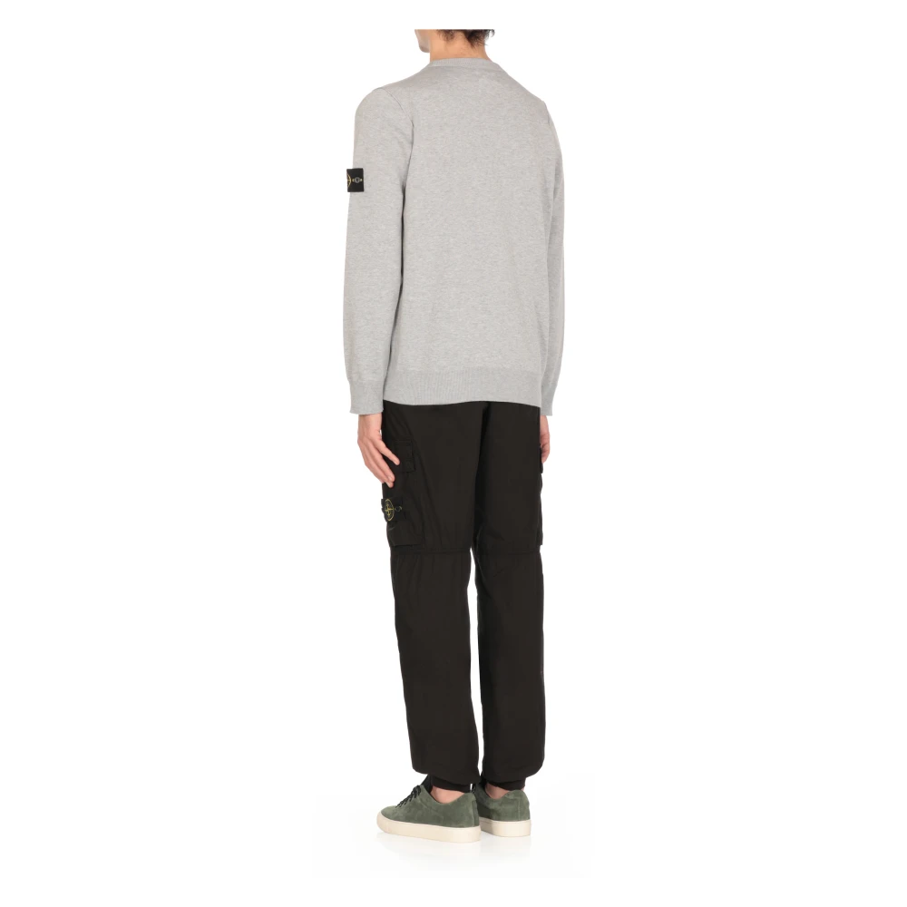 Stone Island Grijze Katoenen Trui met Logopatch Gray Heren