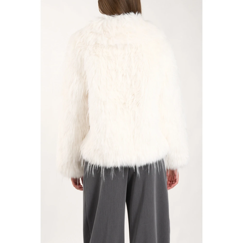 pinko Imitatiebont Witte Vos Jas White Dames