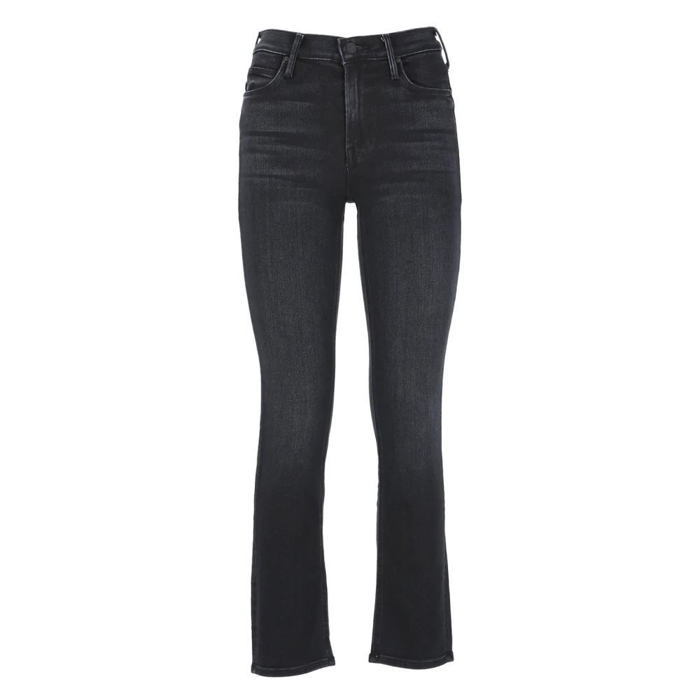 Mother Zwarte Hoge Taille Katoenen Jeans Black Dames