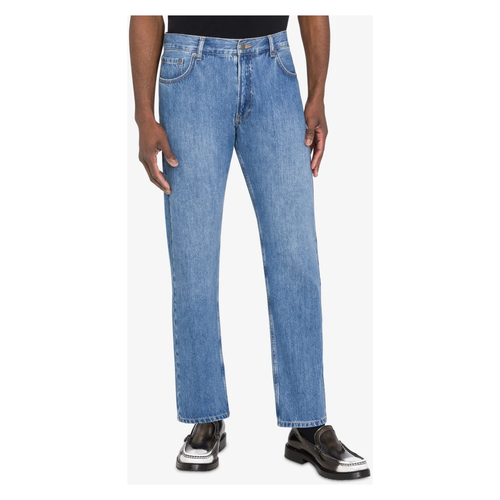 Moschino Blauwe Regular Fit Katoenen Jeans Blue Heren
