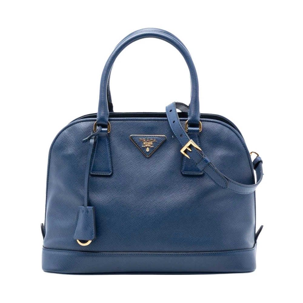 Prada Vintage Women's Blue Pre-Owned Dome Satchel Bag