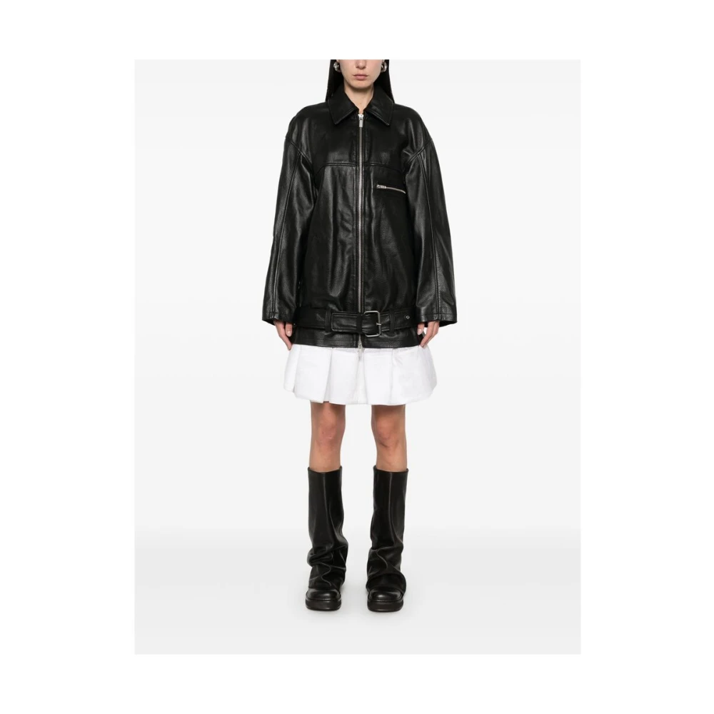 Remain Birger Christensen Zwart rits-front buitenkleding met riem Black Dames