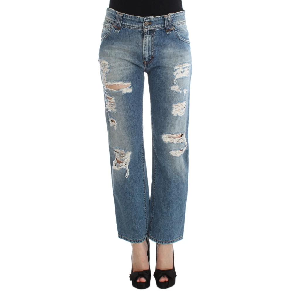 John Galliano Chic Boyfriend Blue Wash Jeans Blue Dames