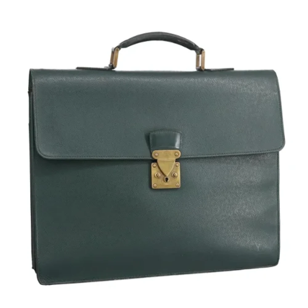Louis Vuitton Vintage Pre-owned Leather briefcases Green Dames