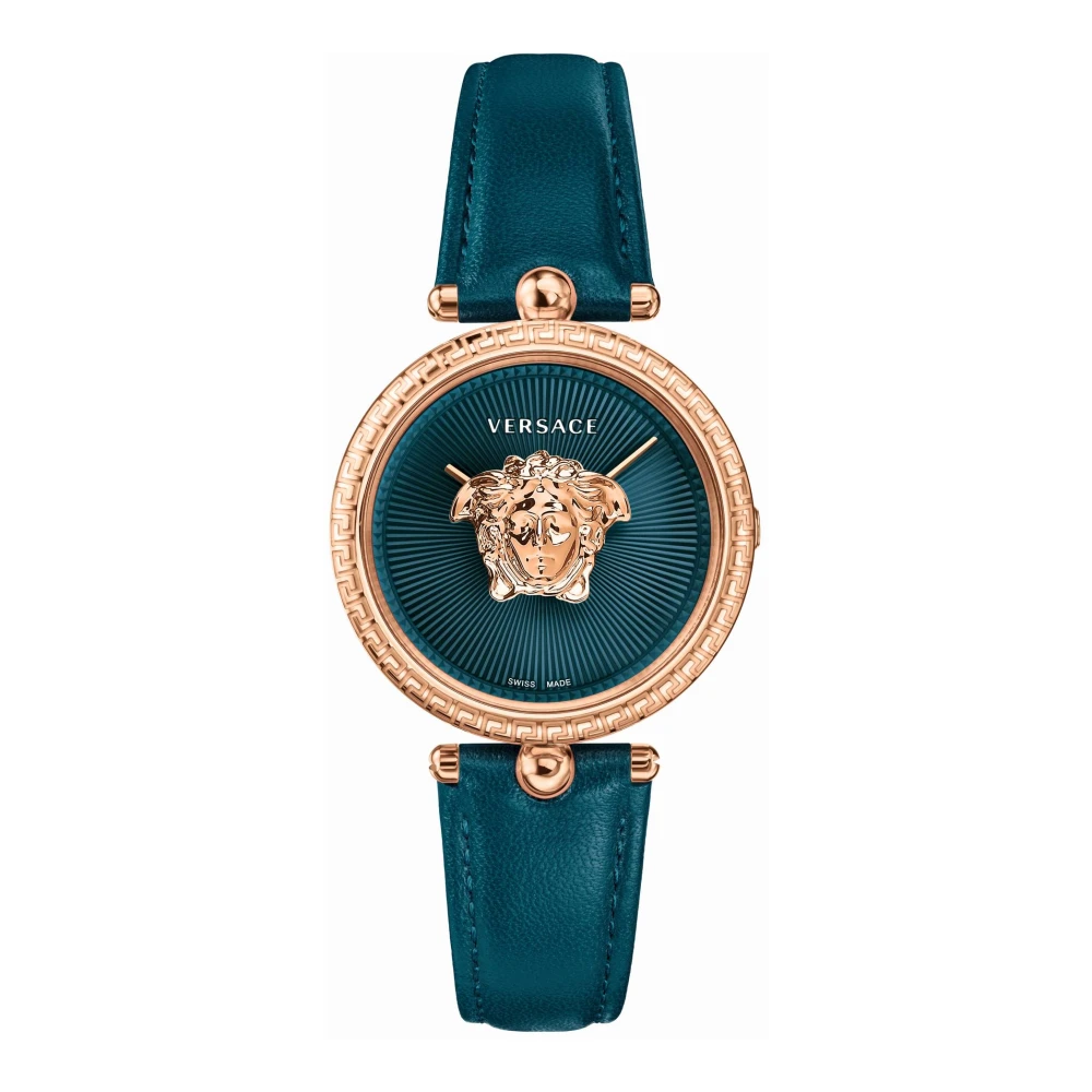 Versace Women's Multicolor Watches, One Size, Palazzo Green Leather Watch
