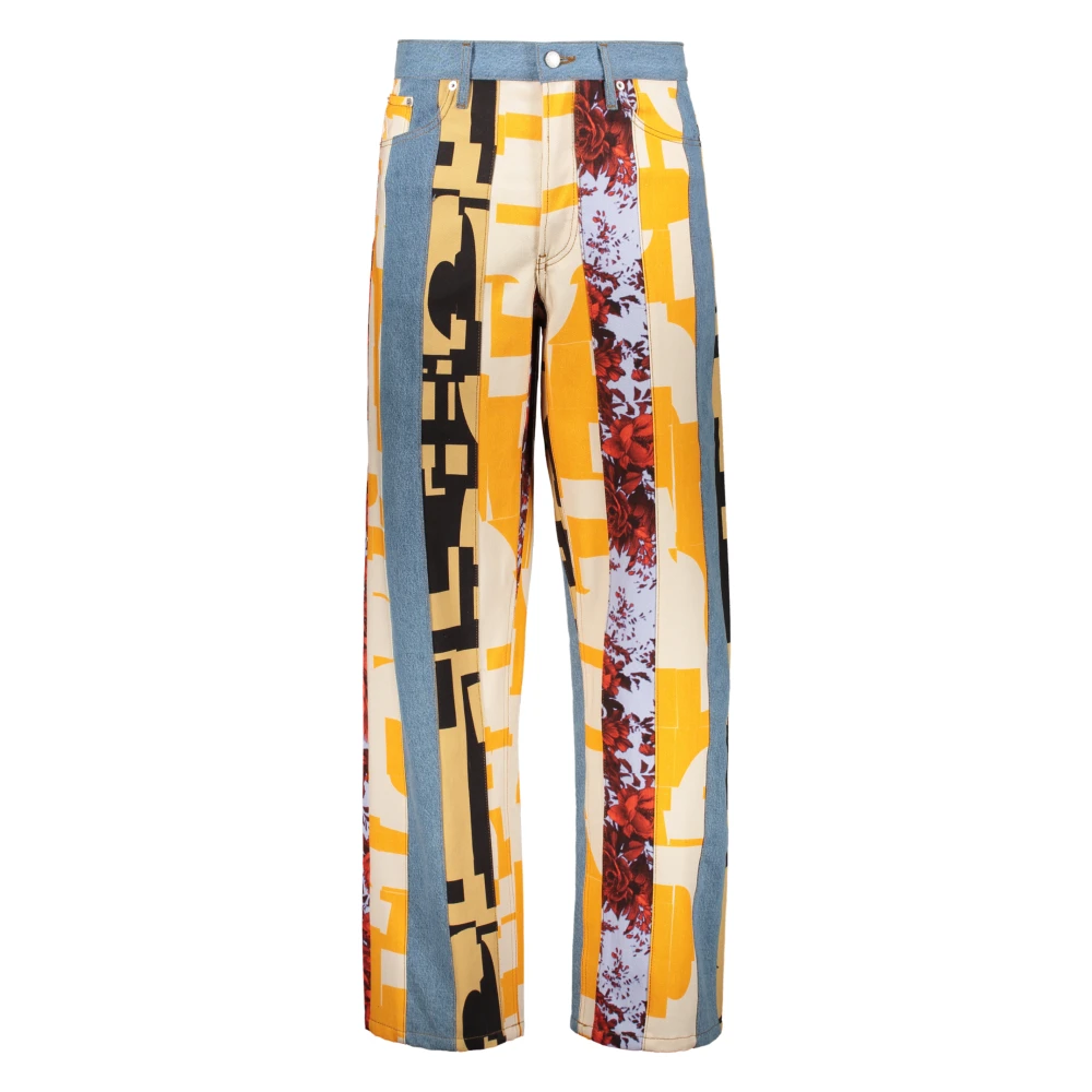 Dries Van Noten Contrast Inzet Jeans Multicolor Heren