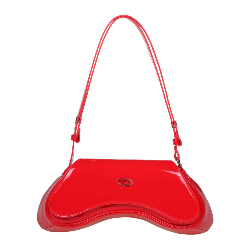 Diesel Rode Glanzende Schoudertas Red Dames