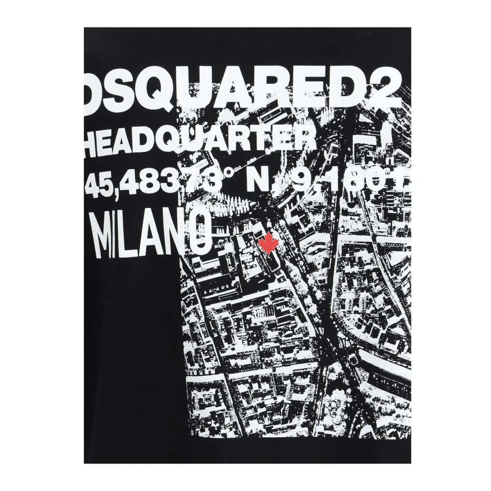 Dsquared2 Katoenen T-shirt met iconisch monogram Black Heren