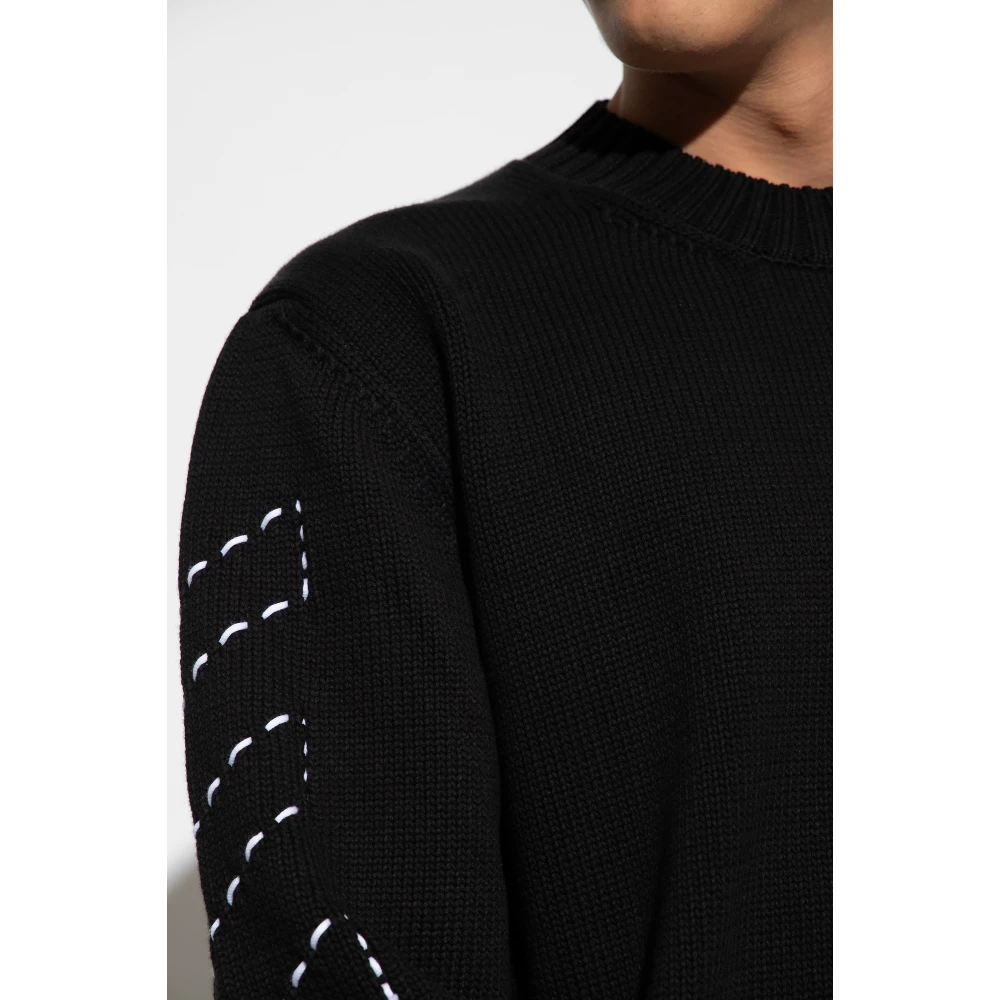 Off White Trui met logo Black Heren