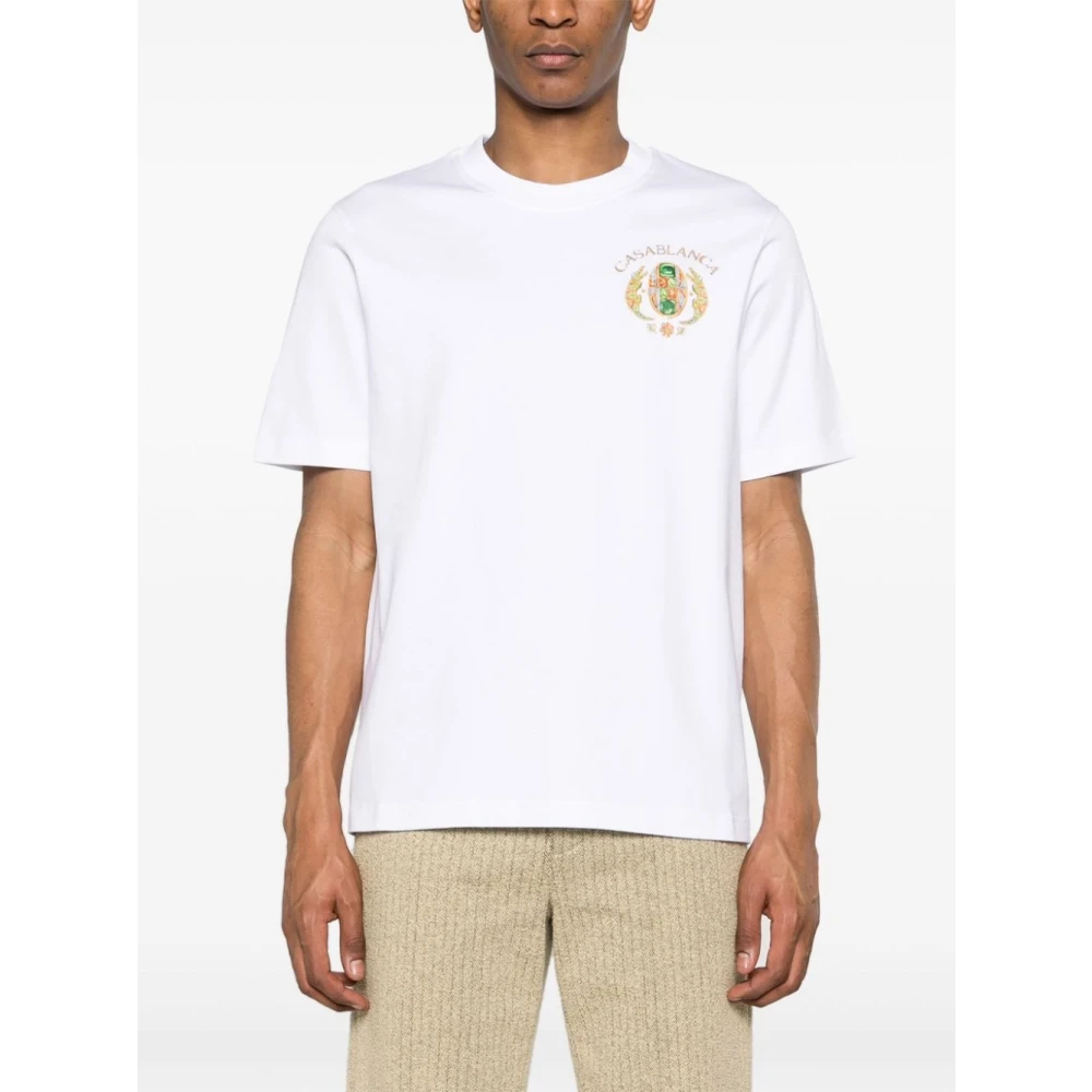 Casablanca Klassieke Crew Neck Bedrukte T-shirts en Polos White Heren