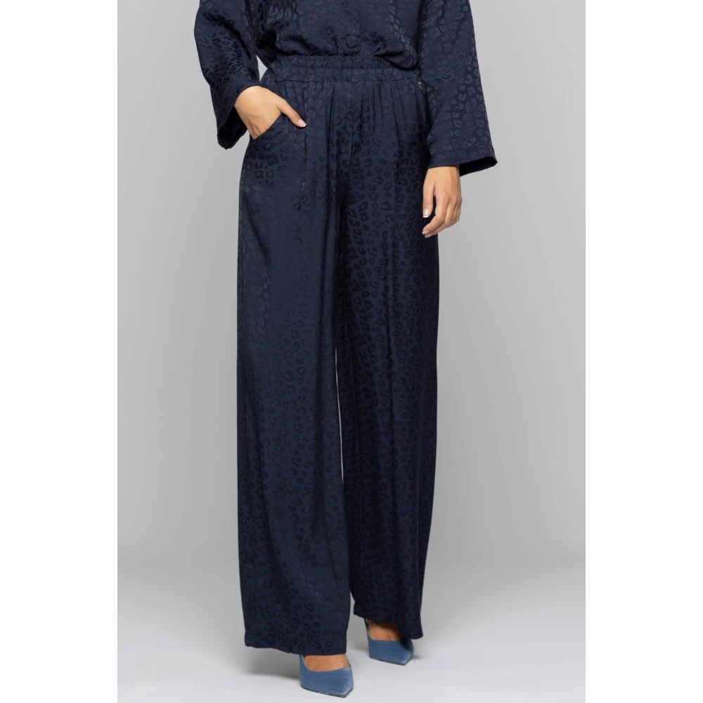 Kocca Dierenprint Elastische Taillebroek Blue Dames
