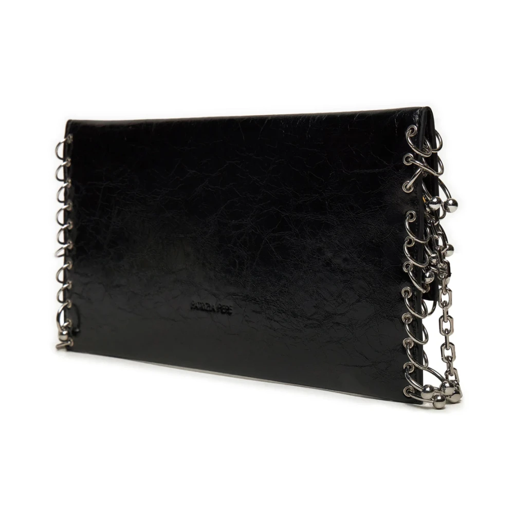 PATRIZIA PEPE Zwarte schoudertas met metalen details Black Dames