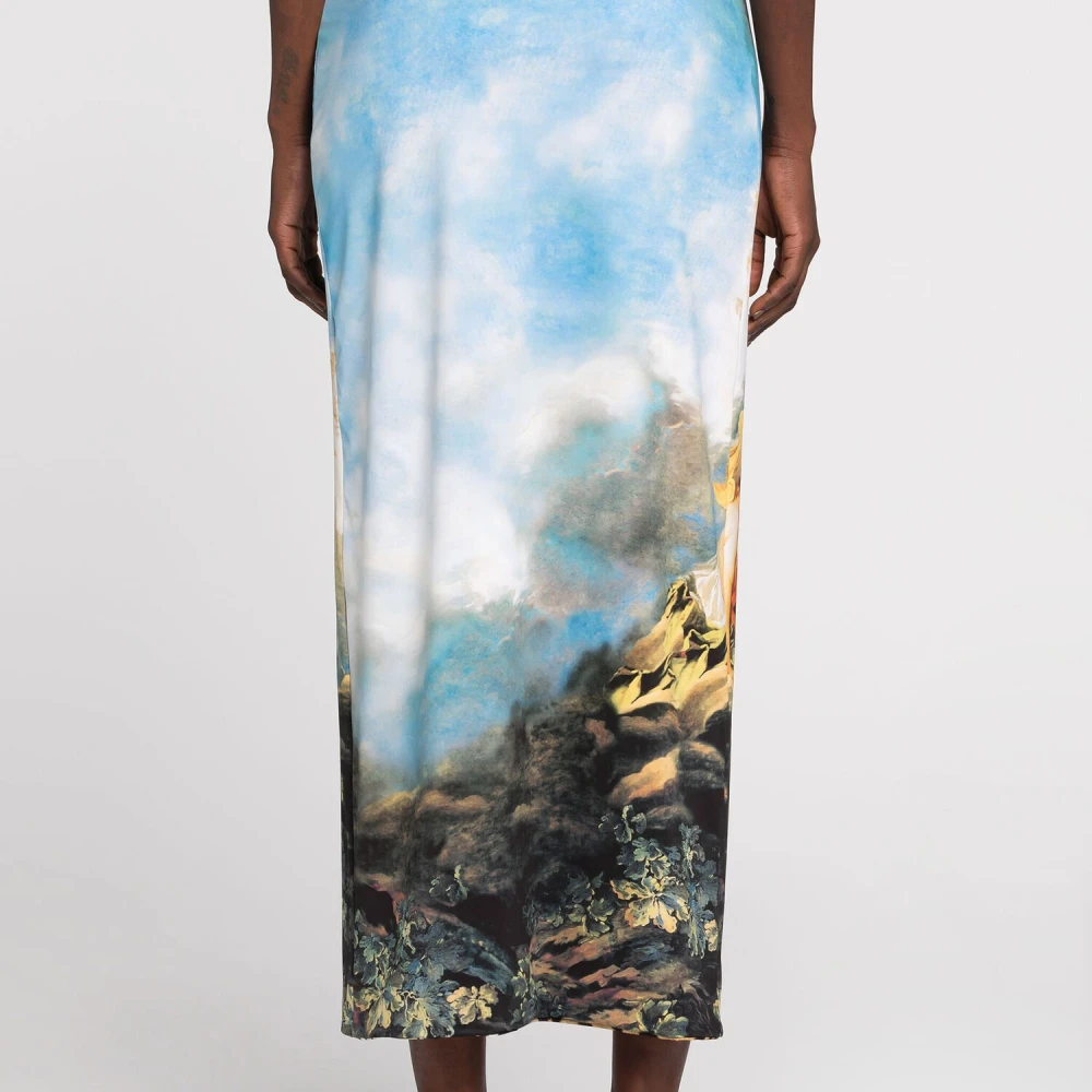 Roberto Cavalli Asymmetrische Schilderij-Print Rok Multicolor Dames