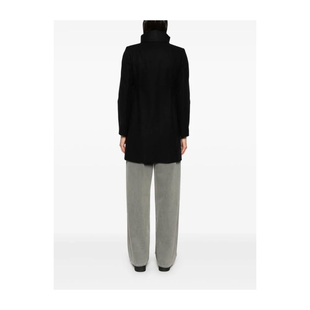 Fay Zwarte Wollen Jas Black Dames