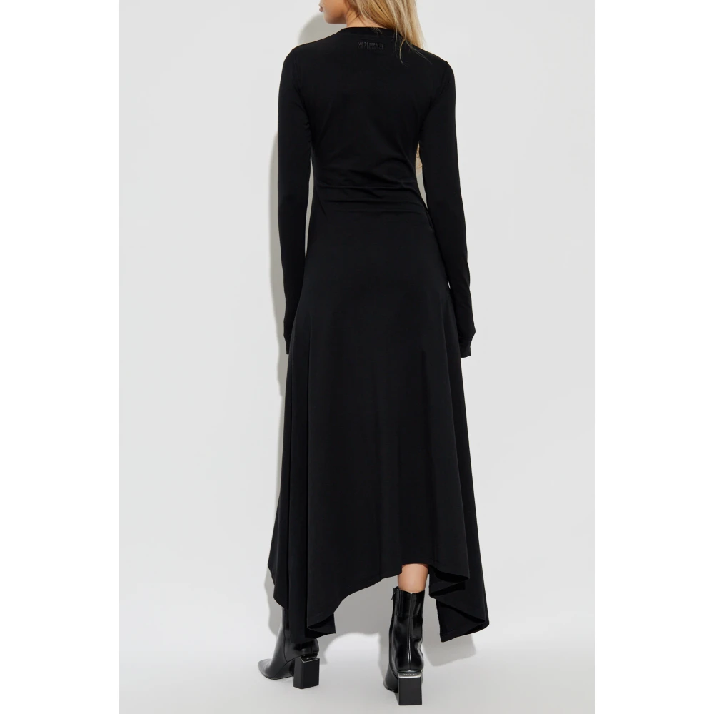 Vetements Jurk met logo Black Dames
