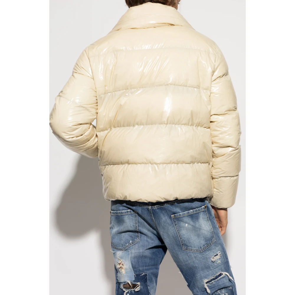 Dsquared2 Gewatteerde jas met opstaande kraag Beige Heren