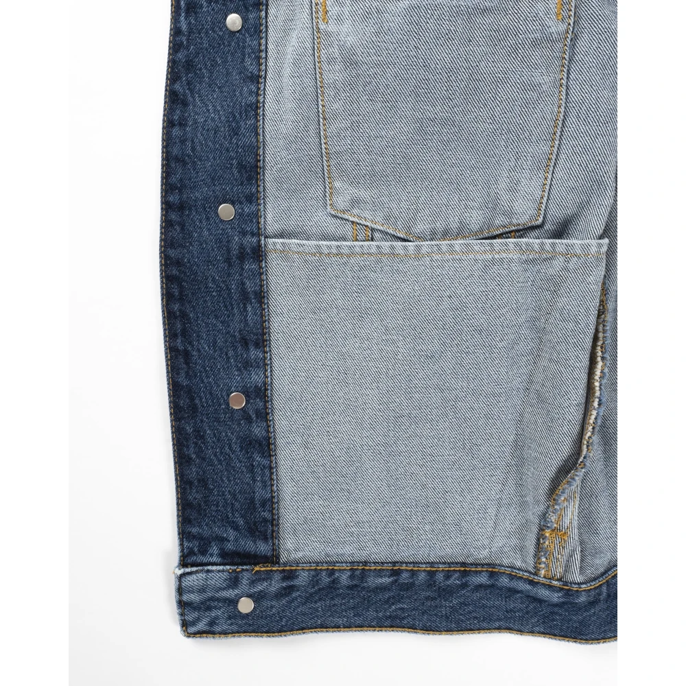 Loulou Studio Speelse Denimjasje met 3 4 Mouwen Blue Dames