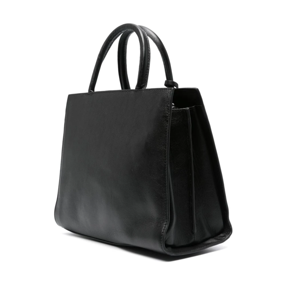 John Richmond Gestructureerde Leren Logo Print Schoudertas Black Dames