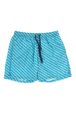 Badshorts med fiskmönster