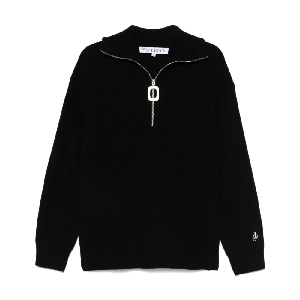 JW Anderson Zwarte Sweater Verhoog Stijl Statement Black Heren