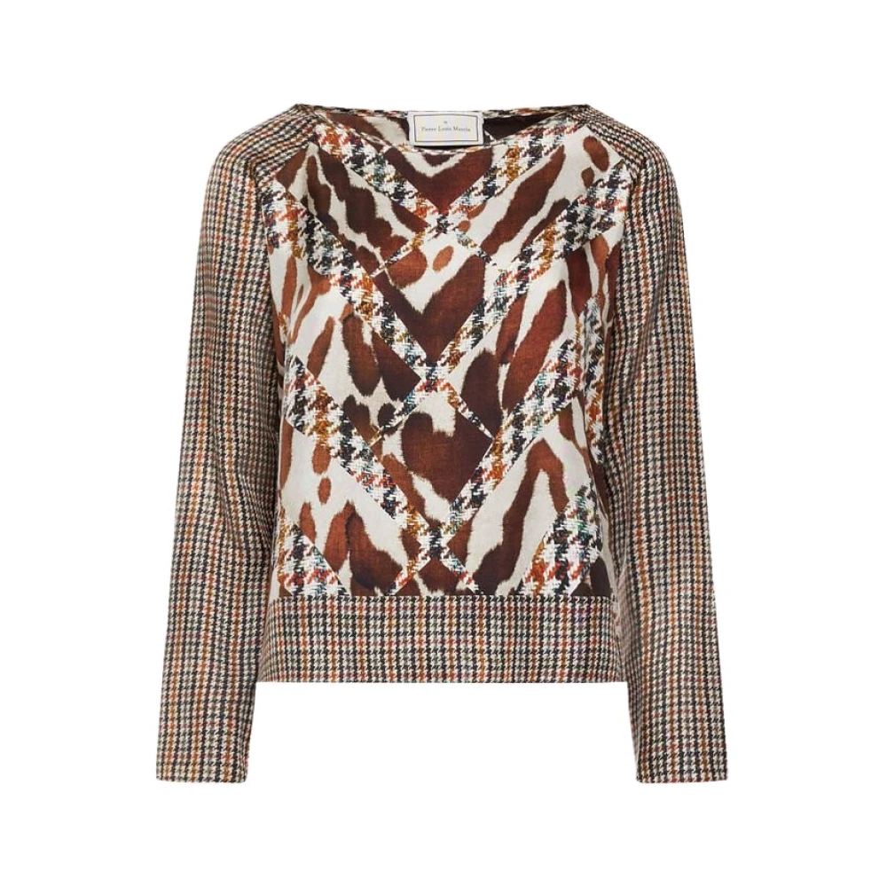 Pierre-Louis Mascia Women's Multicolor Blouses, M, Aloe Silk Longsleeve Shirt