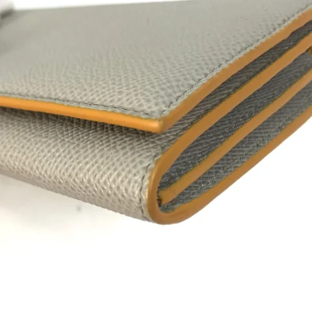 Bvlgari Vintage Pre-owned Leather wallets Gray Dames