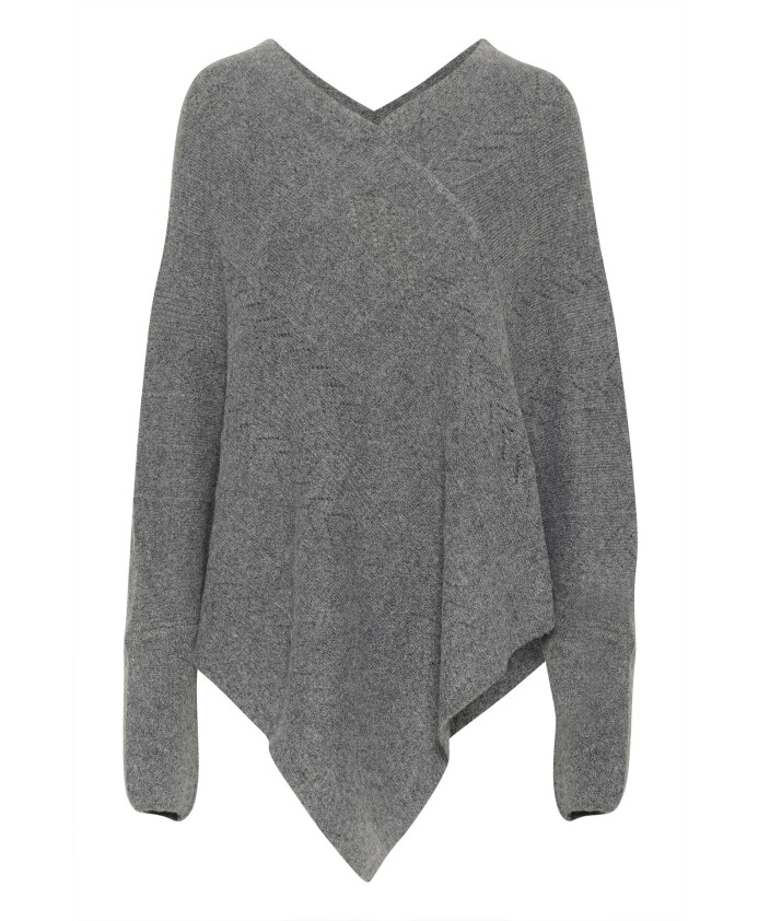 poncho-tricot-asphalte-melange-motif-elegant