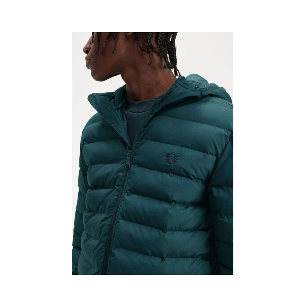 Fred Perry Thermische Ripstop Hoodie Jas Green Heren