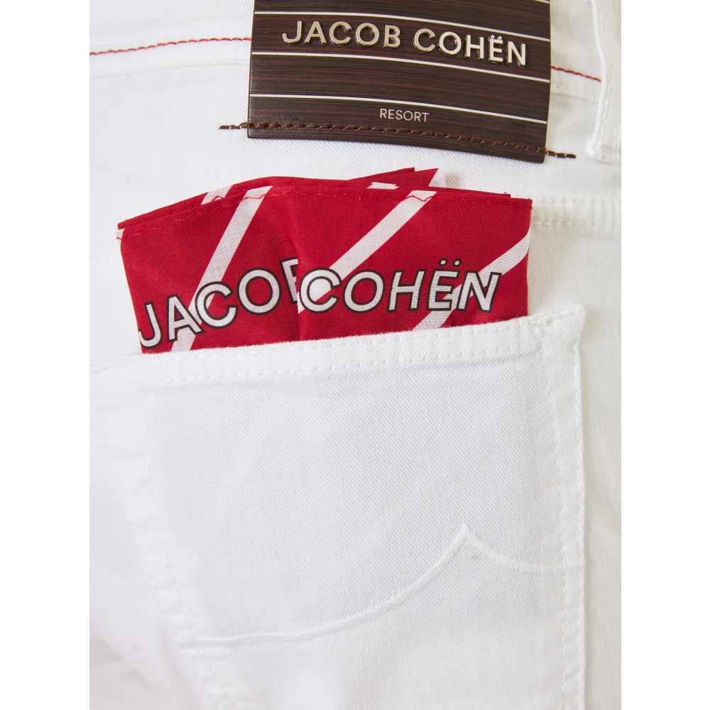 Jacob Cohën Stretch katoenen broek met vijf zakken White Heren