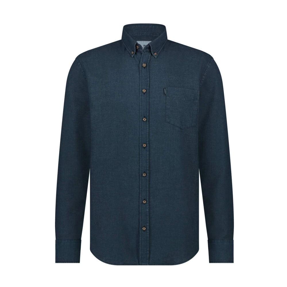 State of Art Effen overhemd lange mouw Blue Heren