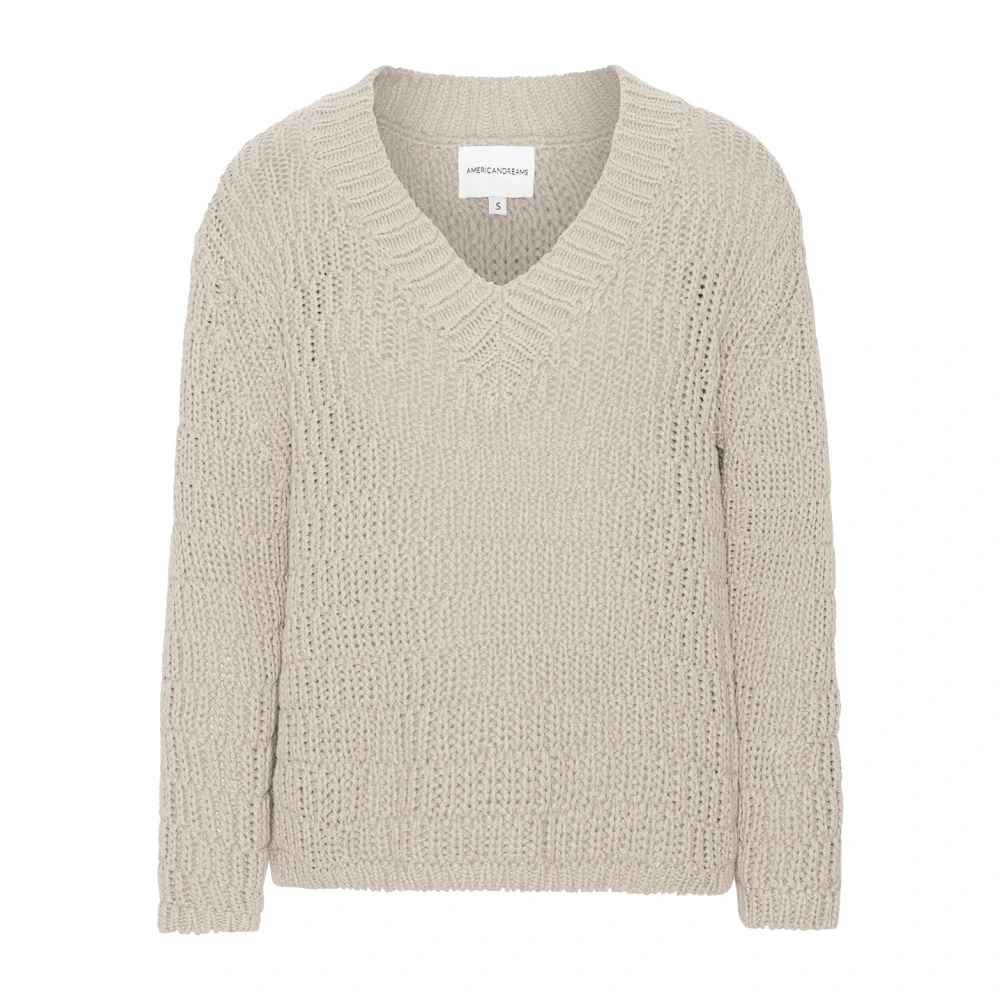 American Dreams Comfortabele Katoenen Trui Beige Dames
