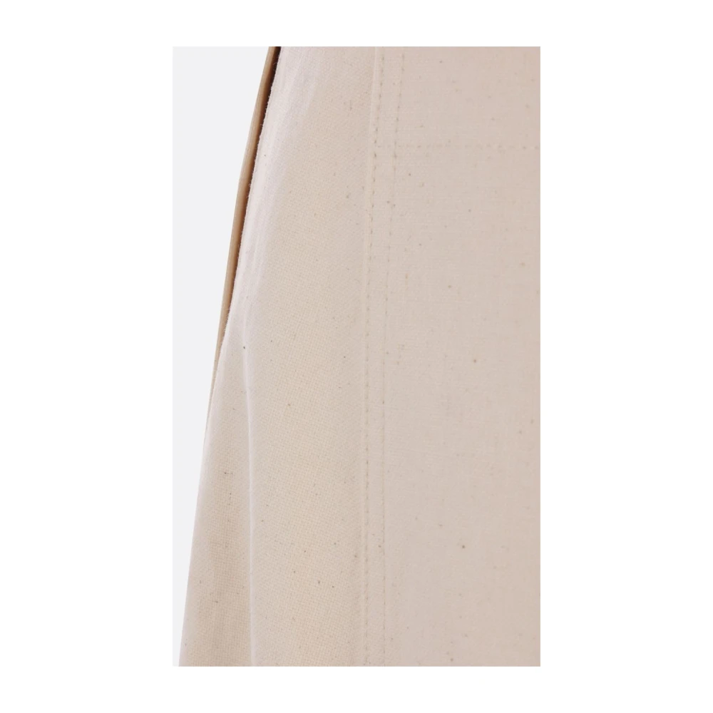 Plan C Witte Oversize Katoenen Canvas Broek Pink Dames